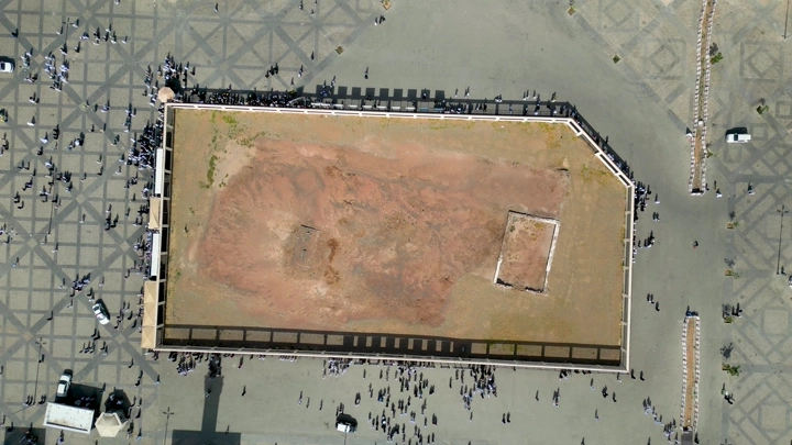 صورة جوية لمقبرة شهداء أحد في المدينة المنورة.