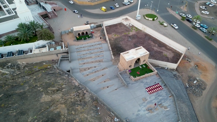 المساجد السبعة في المدينة المنورة، لقطة جوية.