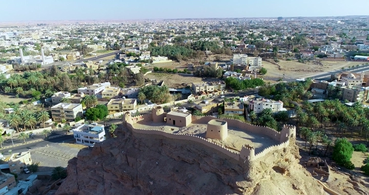 قلعة مارد التاريخية في دومة الجندل، لقطة جوية.