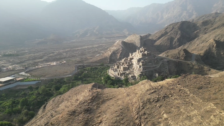 قرية ذي عين في منطقة الباحة، تصوير جوي بالدرون.