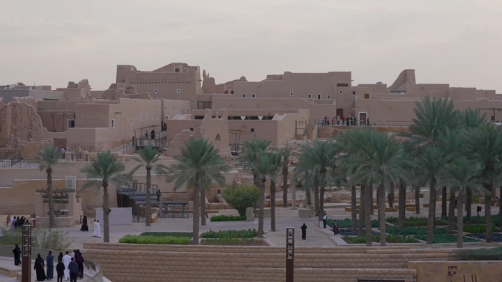 منتزه البجيري في الدرعية بالرياض، لقطة علوية .