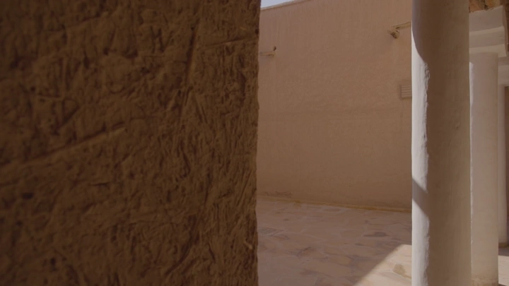 زاوية من قصر المصمك في الرياض، لقطة قريبة.