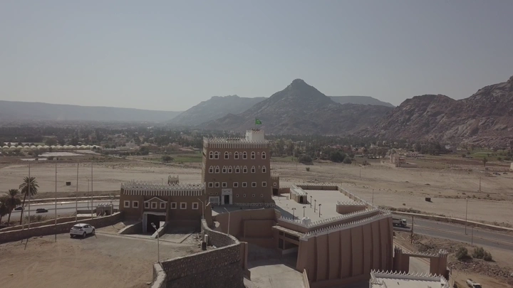 قصر العان التاريخي في منطقة نجران، لقطة جوية.