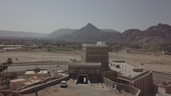 قصر العان التاريخي في نجران، لقطة جوية.