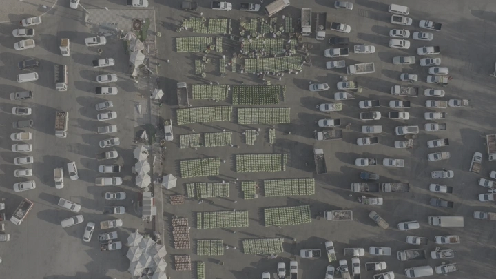 سوق الجح في القصيم من الأعلى، تصوير جوي.