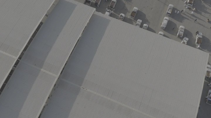 سوق التمر في القصيم من الأعلى، لقطة جوية.