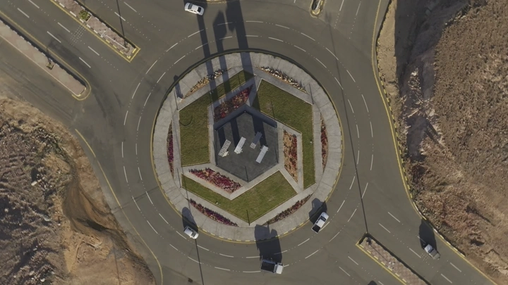 دوار في حائل من الأعلى، لقطة جوية.