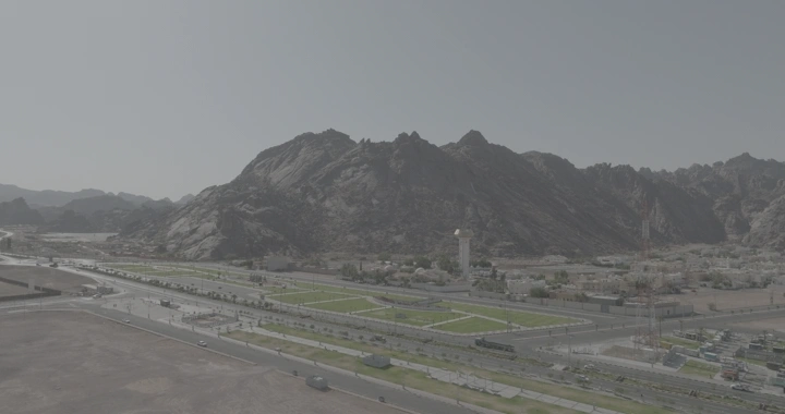 حديقة الفجر وصبابة حائل في النهار، منظر جوي.