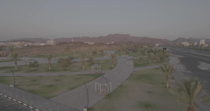 حديقة الامير سعود بن عبدالمحسن في حائل، لقطة جوية.