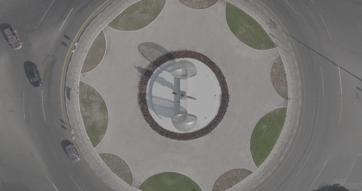 دوار الرؤية في حائل من الأعلى، لقطة جوية.