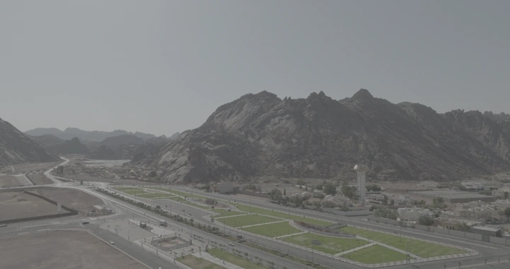 حديقة الفجر في حائل، لقطة جوية نهاري.