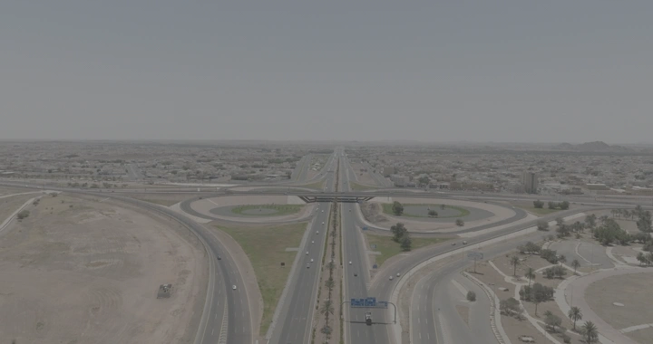 طريق دائري في حائل، لقطة جوية.