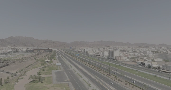 طريق الدائري في حائل، تصوير جوي نهاري.