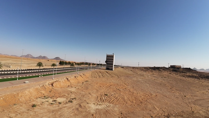 مدخل الخطة في حائل، تصوير جوي نهاري.