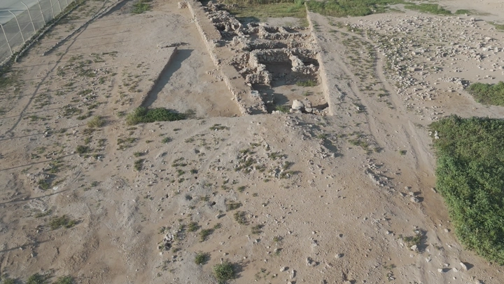 أطلال زبالا الأثرية في رفحاء، لقطة جوية.