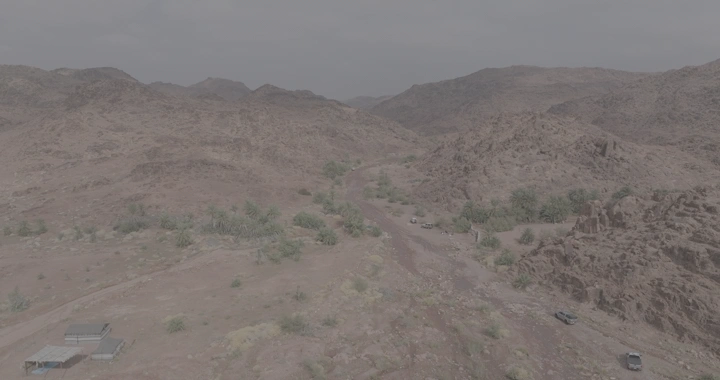 جبال جو في حائل من الجو، لقطة درون.