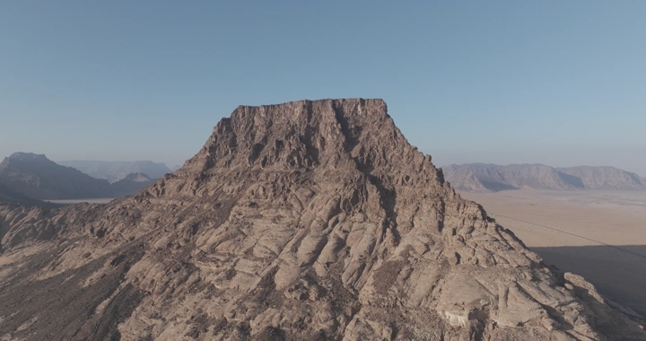 Al-Misma Mountain in Hail, aerial view in daylight.