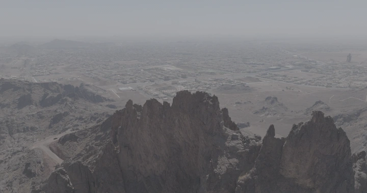 جبال المغواة في حائل، صورة جوية.