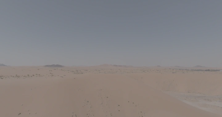 صحراء واسعة في النهار، لقطة جوية.