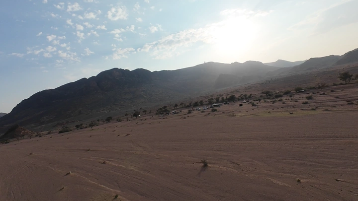 صحراء توارن حائل في الصباح، لقطة جوية.