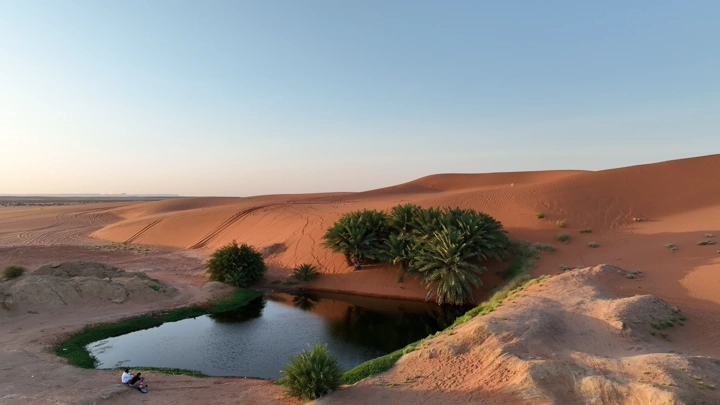بحيرة برودان بالقرب الرياض في صحراء برودان، صورة جوية.