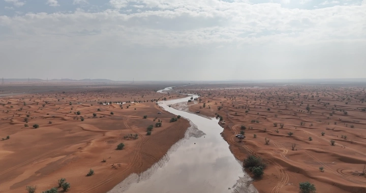 وادي شعيب الحسي في الرياض، لقطة جوية نهارية.