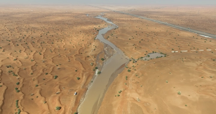 وادي شعيب الحسي في الرياض من الجو، تصوير جوي.