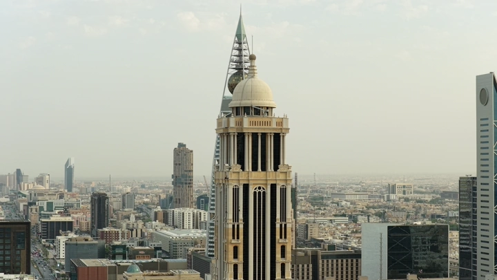 أبراج الرياض في النهار، لقطة جوية .