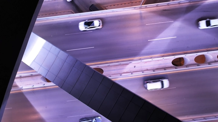 طريق سريع في الرياض من الأعلى، تصوير درون.